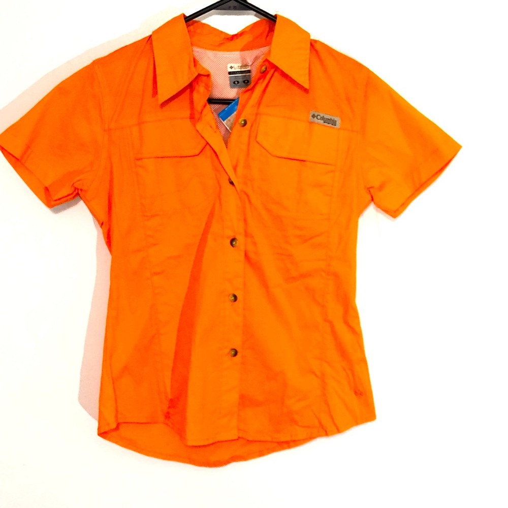 Columbia Women’s button up shirt Small  Orange Titanium